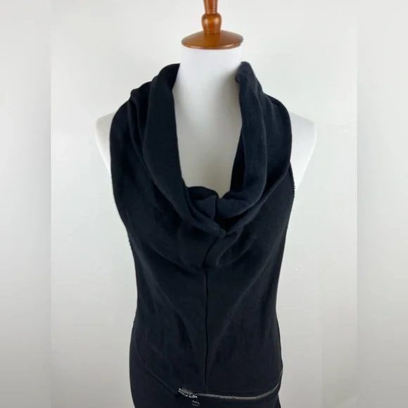 PREACH Italy Draped Cowl Neck Zip Dress Black Size L Avant Garde Made in Italy - Picture 15 of 16